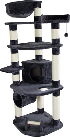 Дряпка для котів Dehner Edda 180x60x60 см, сизаль/плюш, темно-сіра