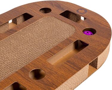 Інтерактивний ігровий майданчик для котів CanadianCat PlayPlate 65x35x5,8 см з інтегрованим картонним кігтеточкою, дерев'яний дизайн