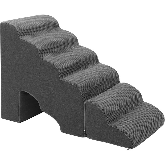 Східці для собак A.FATI 60 см, 6 сходинок, для ліжка, рампи для пружинного матрацу, неслизькі, для маленьких/травмованих собак та котів, темно-сірий колір