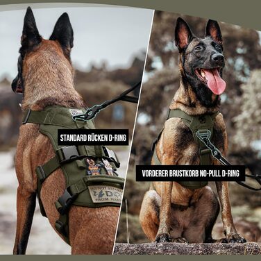 Шлейка для собак OneTigris T-Bone тактична, зелена, M (14-27 кг) - для полювання, прогулянок, тренувань