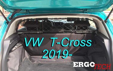 Сітка перегородки для Volkswagen T-Cross ERGOTECH RDA65-HXXS16 - для собак та багажу. Безпечна та комфортна для вашого улюбленця!