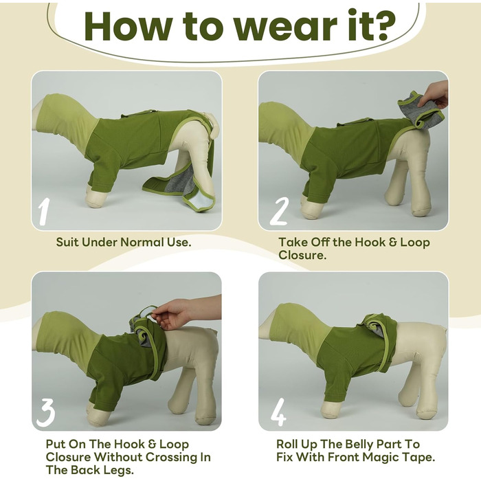 Теплий дощовик для собак MHaustlie з капюшоном та захистом вух, 2 в 1, худі, зелений, розмір S