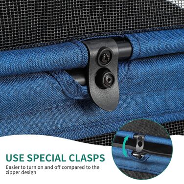 Візок для собак YITAHOME, блакитний, для маленьких собак, з обертовим ручками, сітковими вікнами та тримачем для напоїв