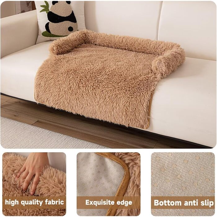 М'яке ліжко для собак та котів, ліжко-диван для домашніх тварин, 75x75 см, колір кавовий (R-kaffeebraun)