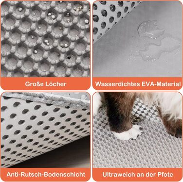 Килимок під лоток для котів Citylife Groß, 120x70 см, двошаровий, вологостійкий, з антиковзаючим покриттям, стільовий дизайн, легке прибирання, сірий колір