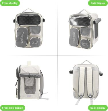 Рюкзак для кота та маленьких собак з вентиляцією, безпечною лінійкою та килимком для тварин