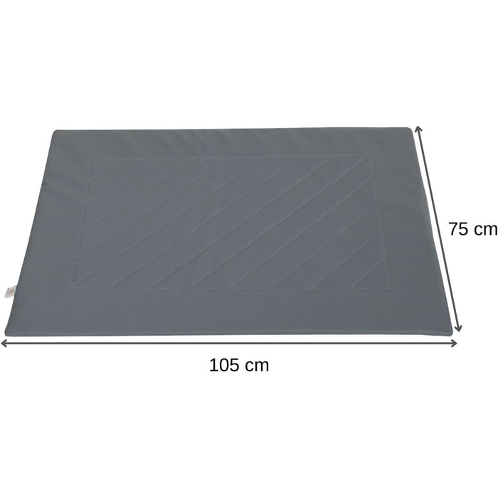 Килимок для собак Barry & Lucy: лежанка, килимок в авто, водонепроникний, з штучної шкіри (55x75, 105x75, сірий)