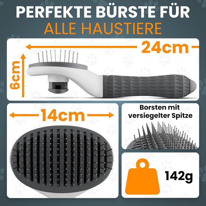 Набір щіток для котів та собак: для короткої та довгої шерсті. Включає ножиці для кігтів, зменшує випадіння шерсті, забезпечує блискуче хутро, легко очищаються натисканням кнопки. (Сірий)