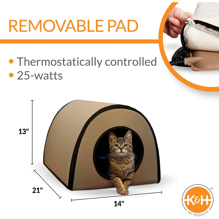 Теплий водонепроникний будиночок для котів K&H PET PRODUCTS для вулиці