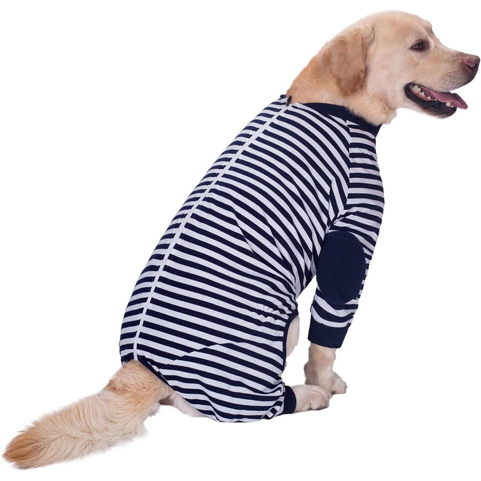 Піжама для собак, комбінезон, одяг для собак середнього та великого розміру, дихаючий, з блискавкою, м'яка бавовна