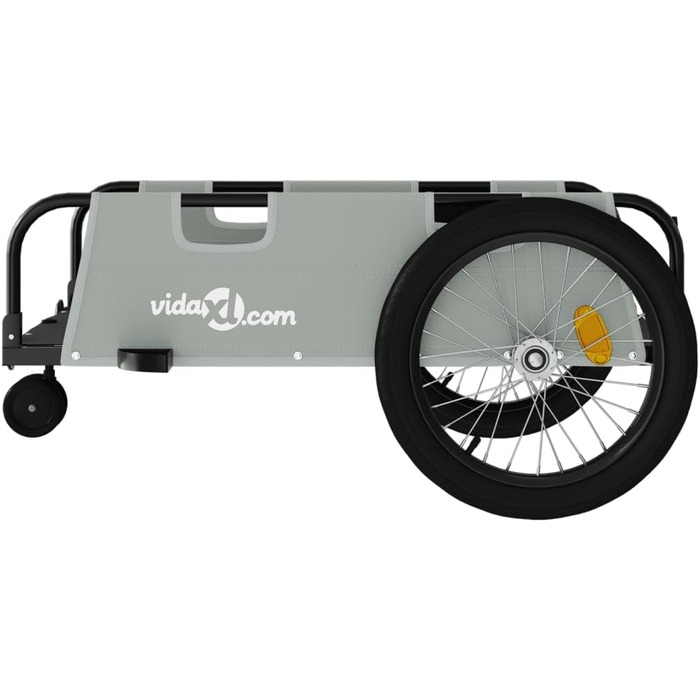 Причіп для велосипеда, вантажний, сірий, 135 x 68 x 37 см