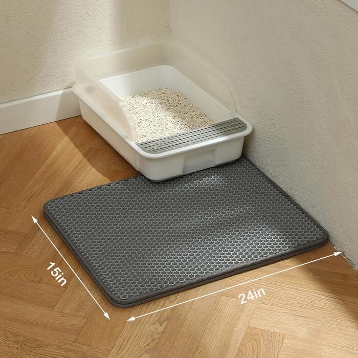 Килимок для котячого туалету WALLBIG, 2 шт, 61x38 см, стільниковий, двошаровий, водонепроникний, м'який, контроль наповнювача