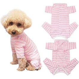 Тільце для собак після операції Kukaster: захист ран, для собак після кастрації, з отворами для лап, для собак з алергією, випаданням шерсті, після грумінгу, рожево-білий колір, розмір S