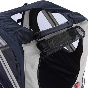 Причіп для велосипеда для собак, складний, до 40 кг, сірий/чорний