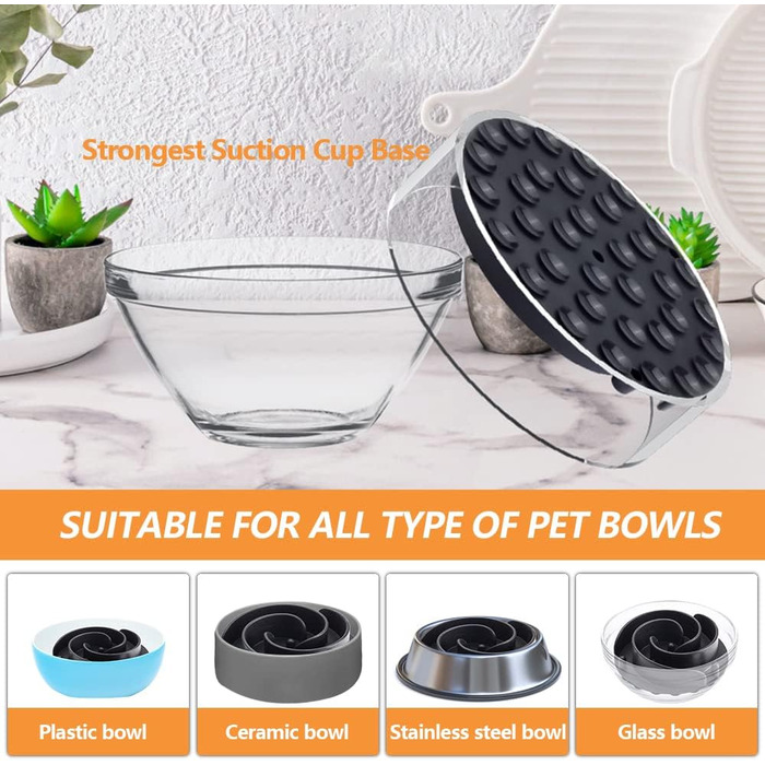 М'яка силіконова миска для собак, повільне годування, чорна, велика (L)