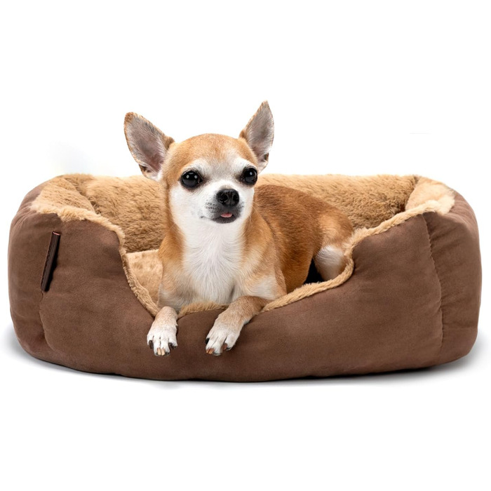 Килимок для собак Lionto з двостороннім подушкою та антиковзною основою, 50x37 см, коричневий/бежевий