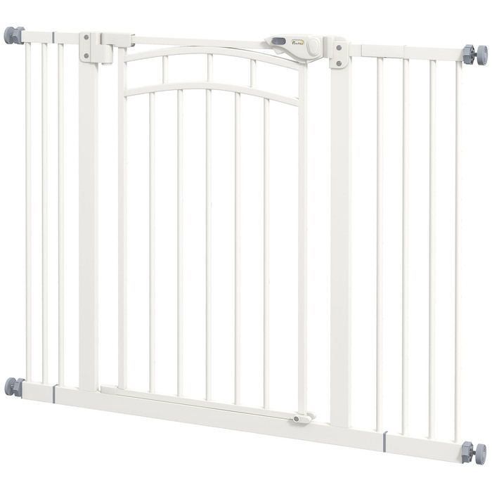PawHut Dog Door Gate 74-100 см шлагбаум з дверима з автоматичним закриванням без свердління для малих і середніх собак