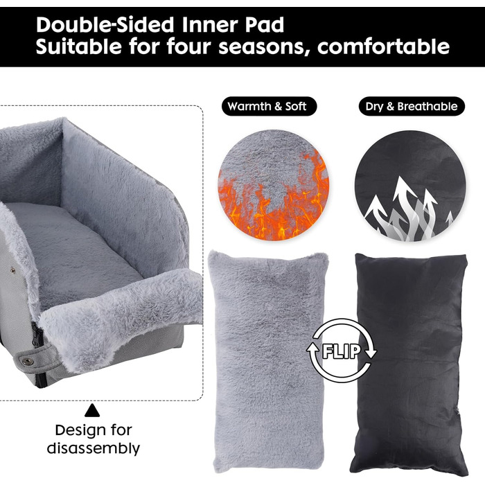 Автокрісло для собак та котів: стабільне, з ременями, знімне, миється, до 6 кг