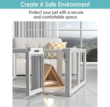 Загін для собак Front Row: міцний, прозорий, з 6 панелями, 76.2 см, для дому та саду