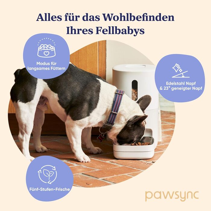 Розумний автомат для корму Pawsync, 3 шт., з індикатором кольору, додаток, тримає корм сухим і свіжим до 3 місяців