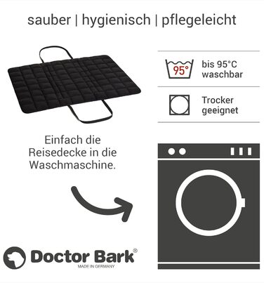 Сумка для подорожей з собакою Doctor Bark, ковдра, підходить для алергіків, 95°C, чорний, розмір L