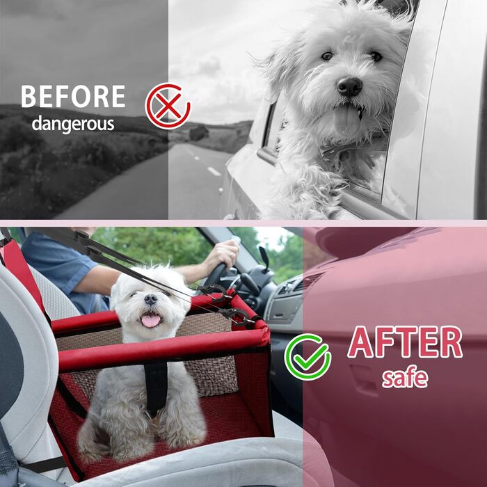 Сидіння для собак PetsHome, складане, водонепроникне, дихаюче, оксфорд, для малих і середніх собак, цуценят і домашніх тварин, червоне
