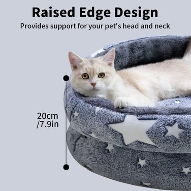 Кругле ліжко для котів та собак, м'яке, плюшеве, 50/70 см (XL)