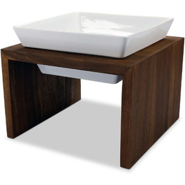 Вольтерс Корм для котів та собак | Годівниця Meshidai з дерева горіха | 2.1 літра для собак