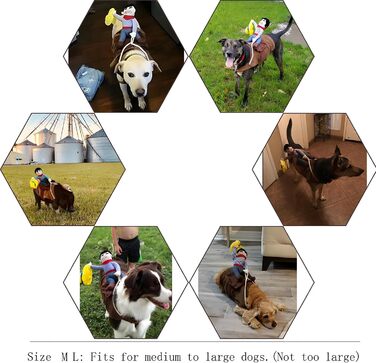 Костюм ковбоя для собак NACOCO, костюм лицаря з шапочкою та іграшкою для Хелловіна, розмір M