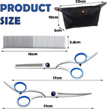Набір ножиць для грумінгу собак та котів, ножиці для догляду за шерстю домашніх тварин
