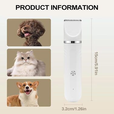 Електрична машинка для грумінгу собак 4-в-1 | Для собак, котів, цуценят | Зелений колір