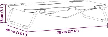 Складане ліжко для собак середніх порід від vidaXL – метал та тканина | Зручне підняте ліжко для дому та вулиці, довговічні меблі для тварин, сучасний дизайн (70 x 46 x 18 см, світло-сірий)