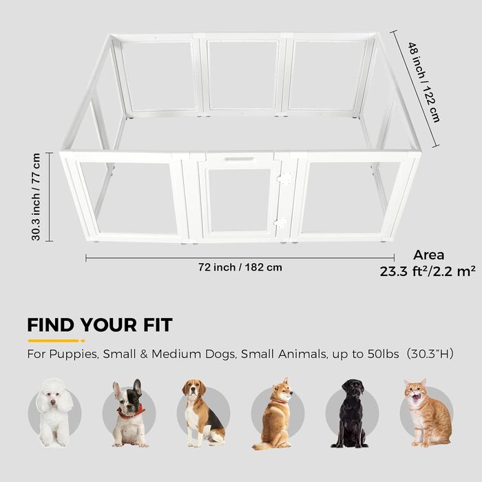 Клітка для цуценят Klarer Acrylplastik, ігровий майданчик для собак, котів, кроликів, 77 см, 10 шт.