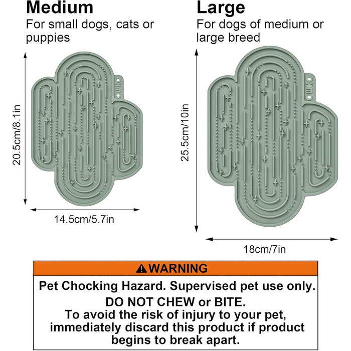 Лежак-іграшка для собак OHMO Schleckmatte, 2 шт. - милий дизайн кактуса, для заспокоєння та повільного годування, силікон, коралловий & вишневий (18x25.5 см)