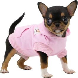 LOPHIPETS худі з бавовни для маленьких собак, рожевий, XS – одяг для чихуахуа та цуценят, теплий светр для холодної погоди