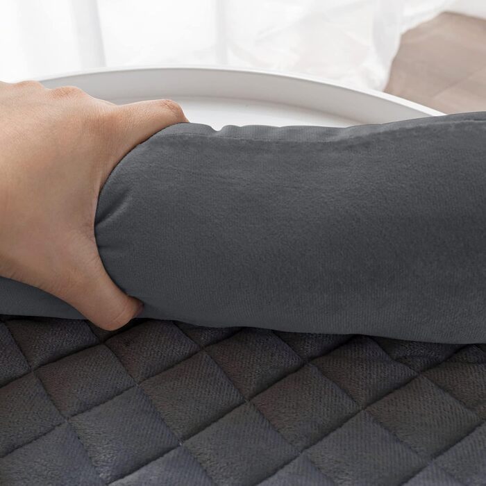 М'яке ліжко-софа для собак та котів з велюру, 75x75 см, сірий колір