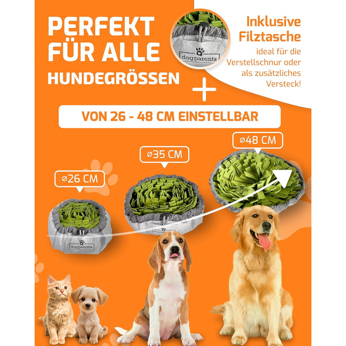 Schnüffelteppich для собак DOGPARENTS® – килимок для пошуку та розваг, міцний, зелений