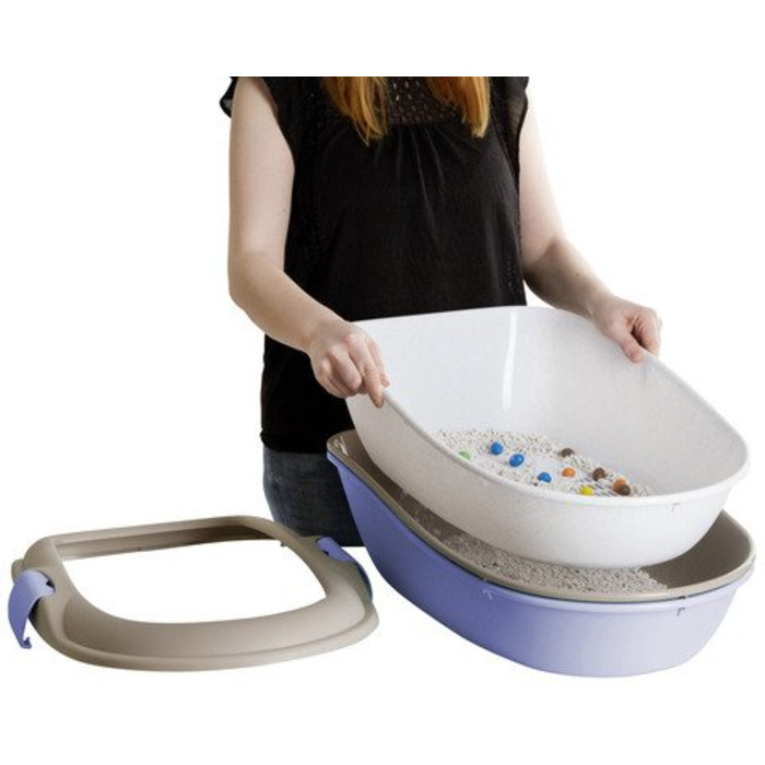 Туалет для котів Stefanplast Furba Maxi з сіткою та двома лотками, високий борт