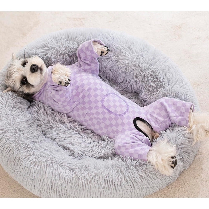 Теплий зимовий одяг для собак: флісовий теплий костюм, піжама, оверсайз, роллю, для маленьких та середніх собак, колір фіолетовий, розмір L