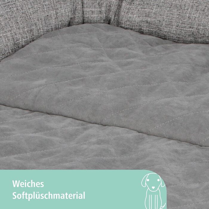 Подушка для домашніх тварин Kerbl Emalia, сіра, 60x40x12 см, поліестер. Підходить для собак та котів, захист меблів