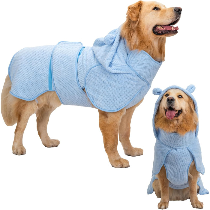 Рушник для собак середніх та великих порід, швидковисихаючий, з мікрофібри, для купання та плавання, розмір M (довжина спини 40-50 см), XL (довжина спини 60-70 см)