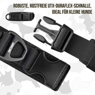 Нашийник для собак OneTigris, тактичний, з ручкою, чорний, S (30-40 см)