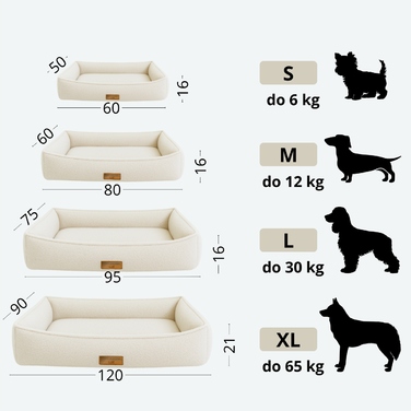 Преміум лежак Boucle Ecru — 60x50 см — для собак та котів (йорк, мальтезе)