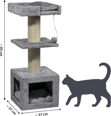 Котячий кігтеточка Dobar® Premium з дерева з великими та стійкими кігтеточками в винятковому дизайні - підходить для великих котів - 35 x 60 x 100 см (Easy)