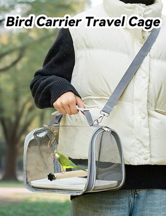 Транспортний ящик для птахів Gxdamxz з піддоном та дерев'яною перегородкою, клітка для хвилястих папужок/інших птахів/дрібних тварин, 27x20x20 см