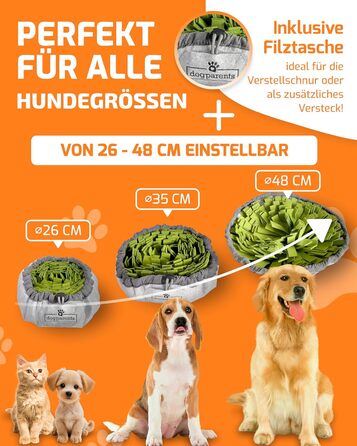 Schnüffelteppich для собак DOGPARENTS® – килимок для пошуку та розваг, міцний, зелений