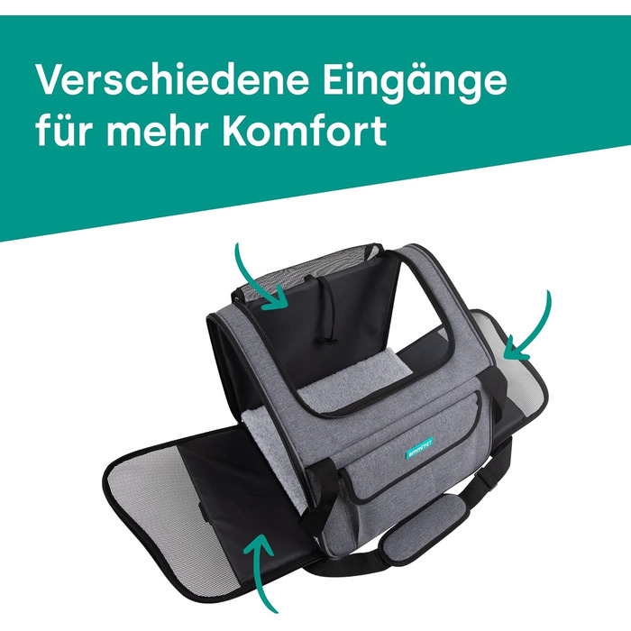 Транспортна сумка для собак та котів Emmi-Pet, складана та портативна переноска до 9 кг, з оксфордської тканини, водонепроникна сумка для собак та котів для автомобіля, поїздів та подорожей, Travel Bag 41,5 x 32 x 30 см