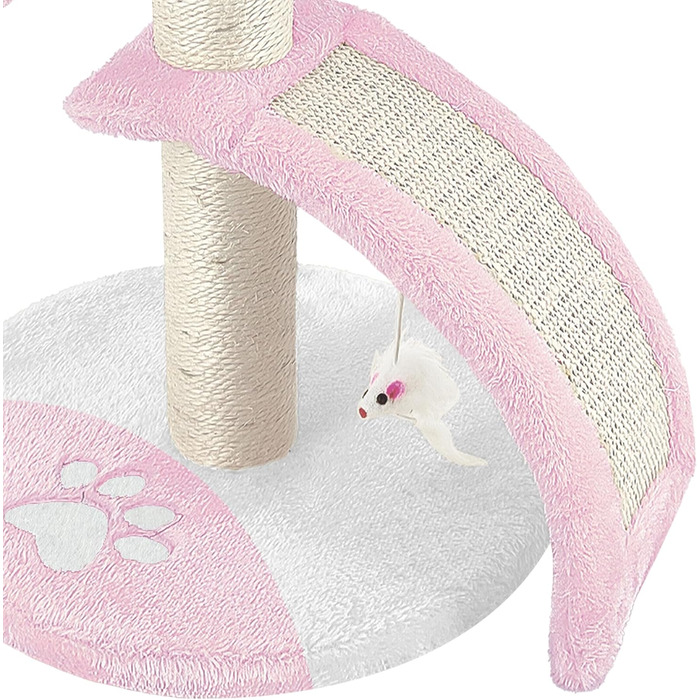 Дерев'яний кігтечка для котів Beltom® Kratzbaum 54 см, рожево-білий