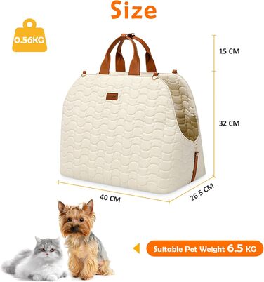 Трансформер для собак та котів ALLSOPETS: переноска, сумка-шоппер, автокрісло з безпечним ременем та кишенями. Біла переноска для маленьких тварин.