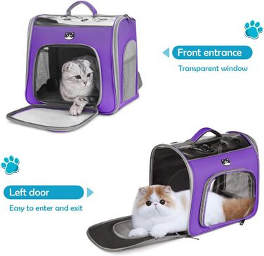ALLSOPETS рюкзак для котів і собак, складаний, з переднім отвором та дихаючою сіткою, для подорожей, прогулянок і походів, ліловий